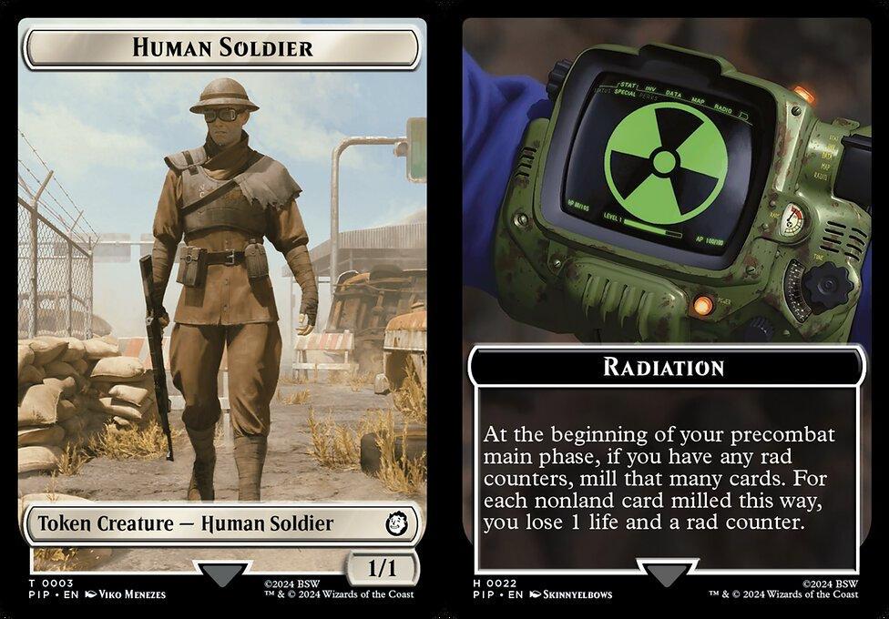 Human Soldier (0003) // Radiation (0022) Double-Sided Token - Foil