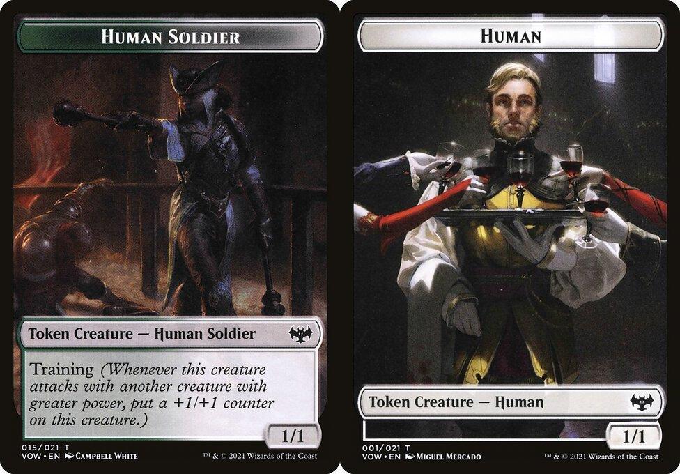 Human Soldier (015) // Human (001) Double-Sided Token - Foil