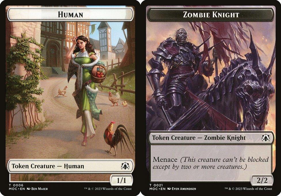Human (0006) // Zombie Knight (0021) Double-Sided Token