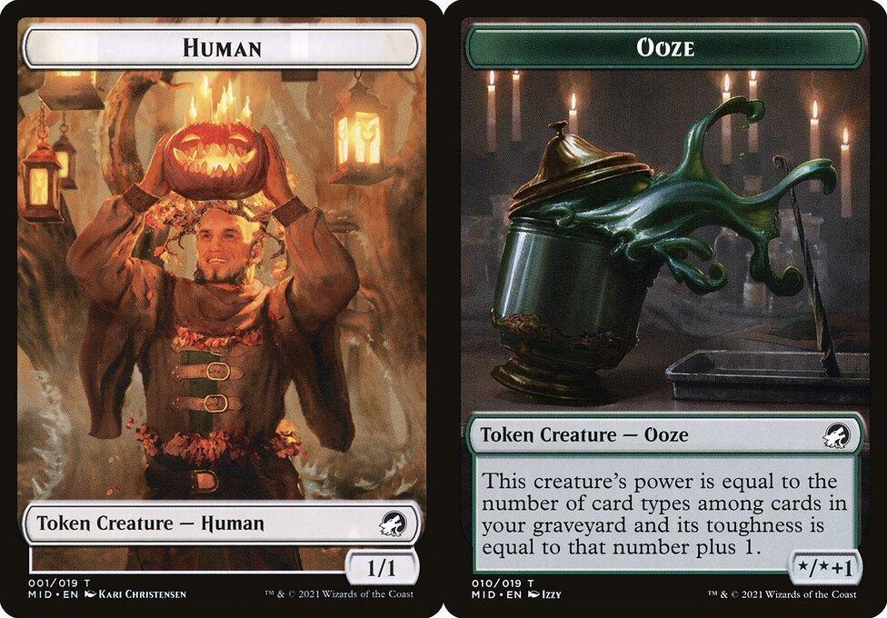 Human (001) // Ooze (010) Double-Sided Token - Foil