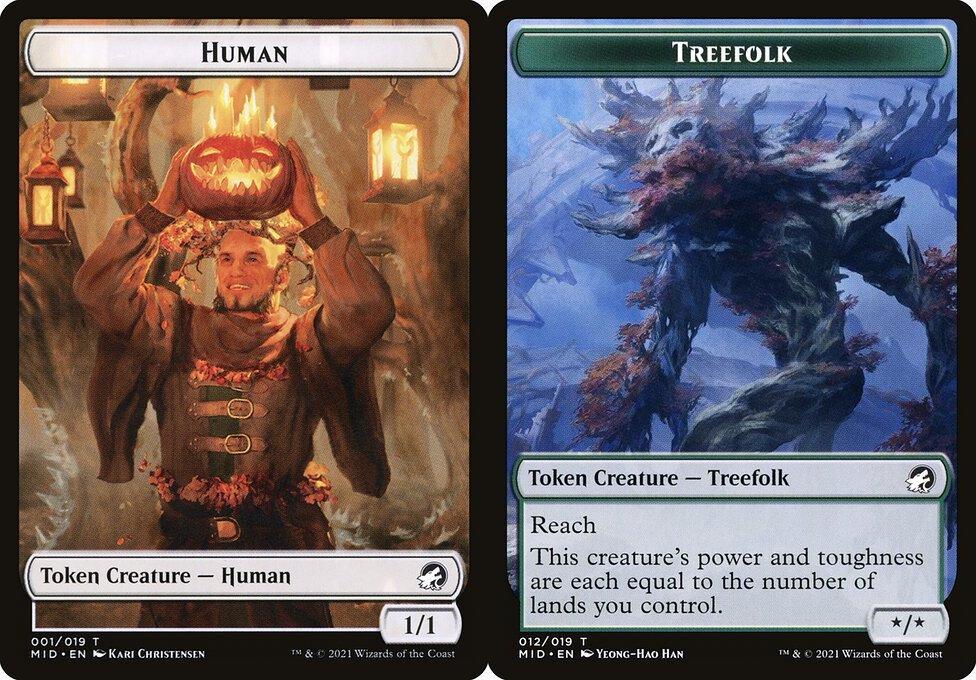 Human (001) // Treefolk (012) Double-Sided Token - Foil