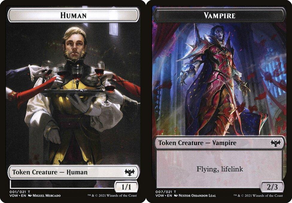Human (001) // Vampire (007) Double-Sided Token - Foil