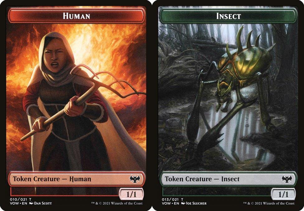 Human (010) // Insect (013) Double-Sided Token - Foil