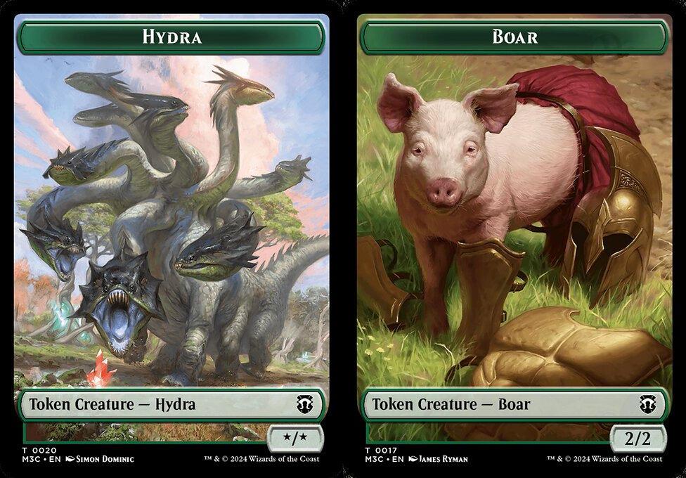 Hydra (0020) // Boar (0017) Double-Sided Token - Ripple Foil