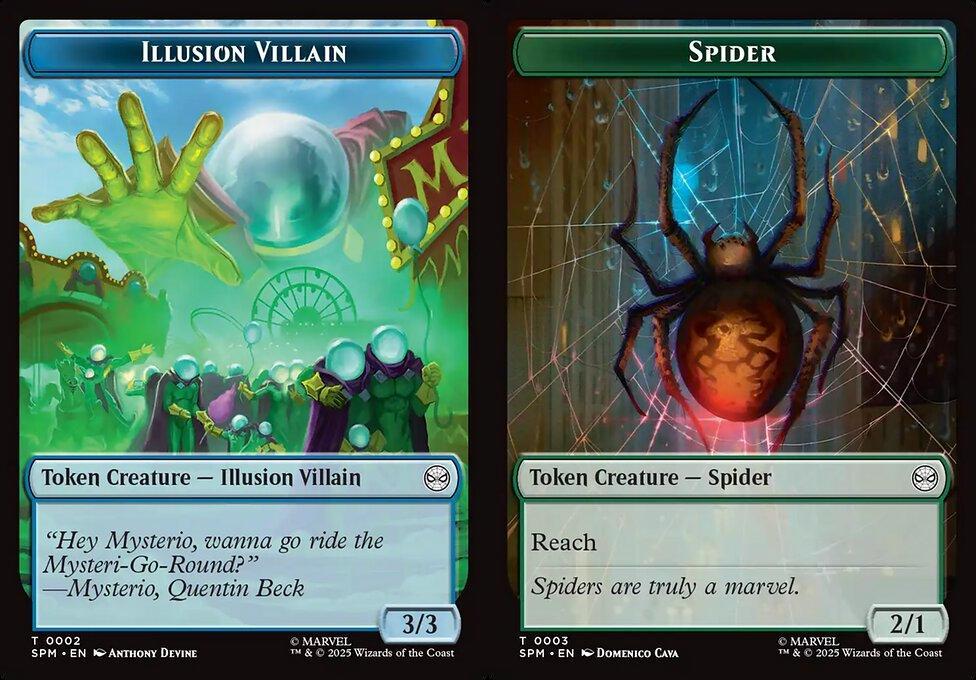Illusion Villain (0002) // Spider (0003) Double-Sided Token