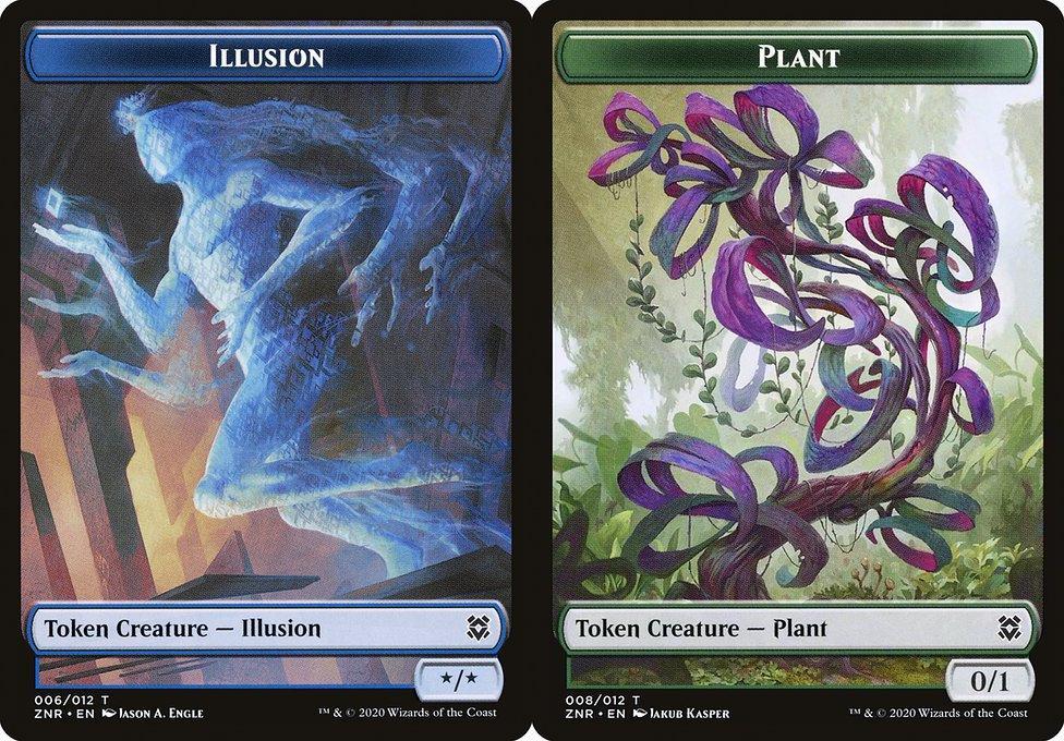 Illusion (006) // Plant (008) Double-Sided Token - Foil
