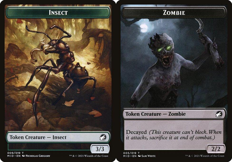 Insect (009) // Zombie (005) Double-Sided Token - Foil