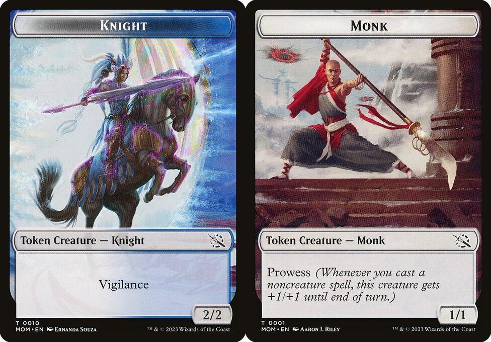 Knight (0010) // Monk (0001) Double-Sided Token - Foil