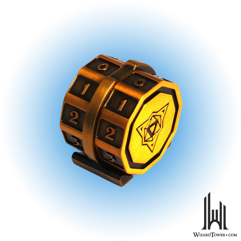 Individual Dice - Metal Battleworn Gold Life Counter