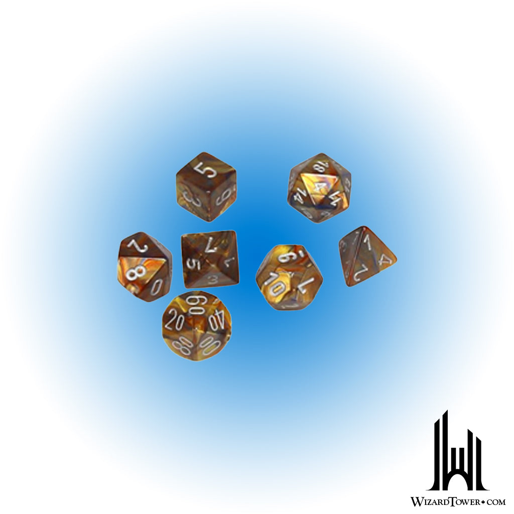Dice Set - Lustrous Gold / Silver Mini 7ct
