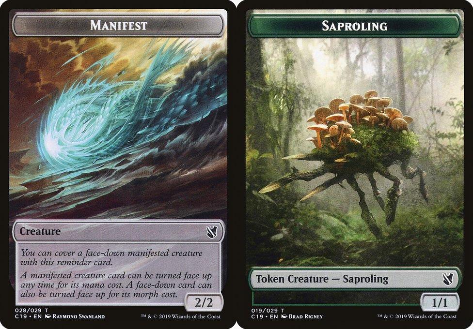 Manifest (028) // Saproling (019) Double-Sided Token