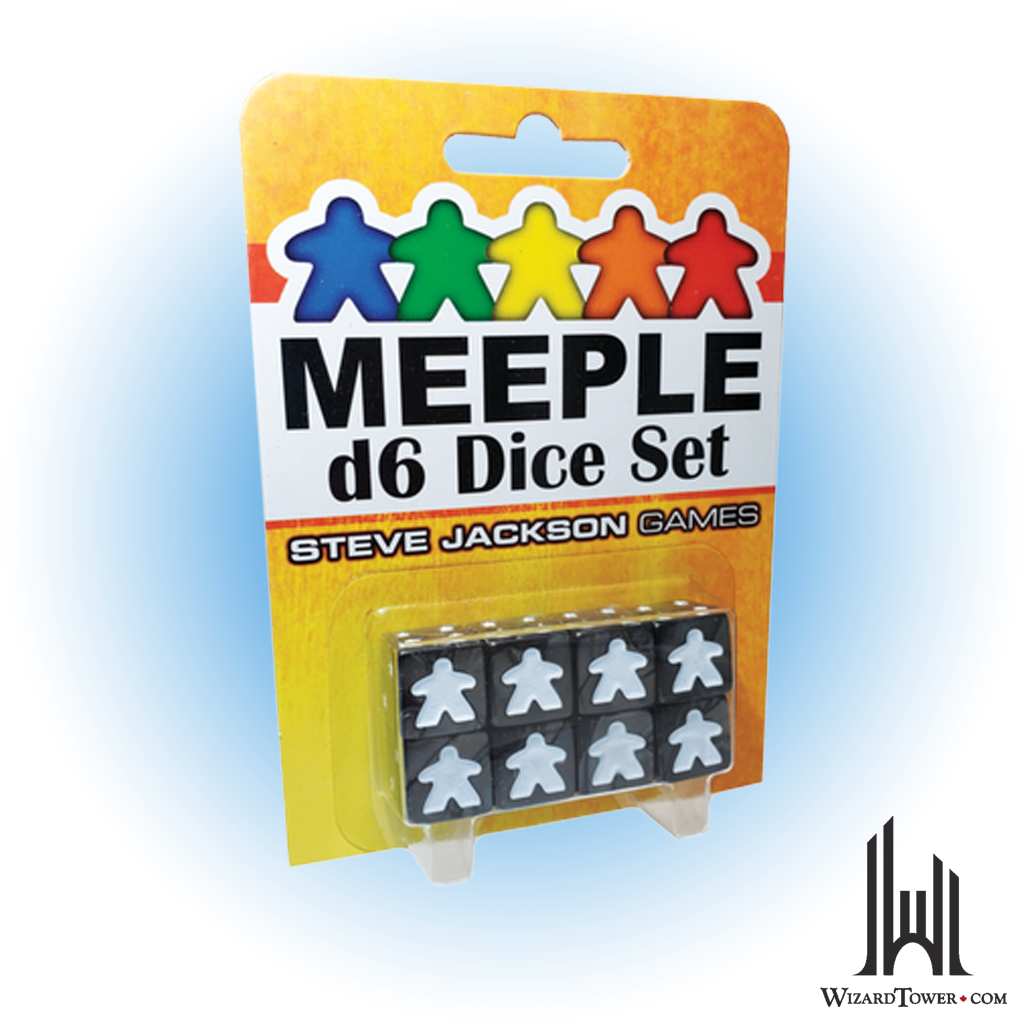 Dice Set - Meeple Black d6 8ct
