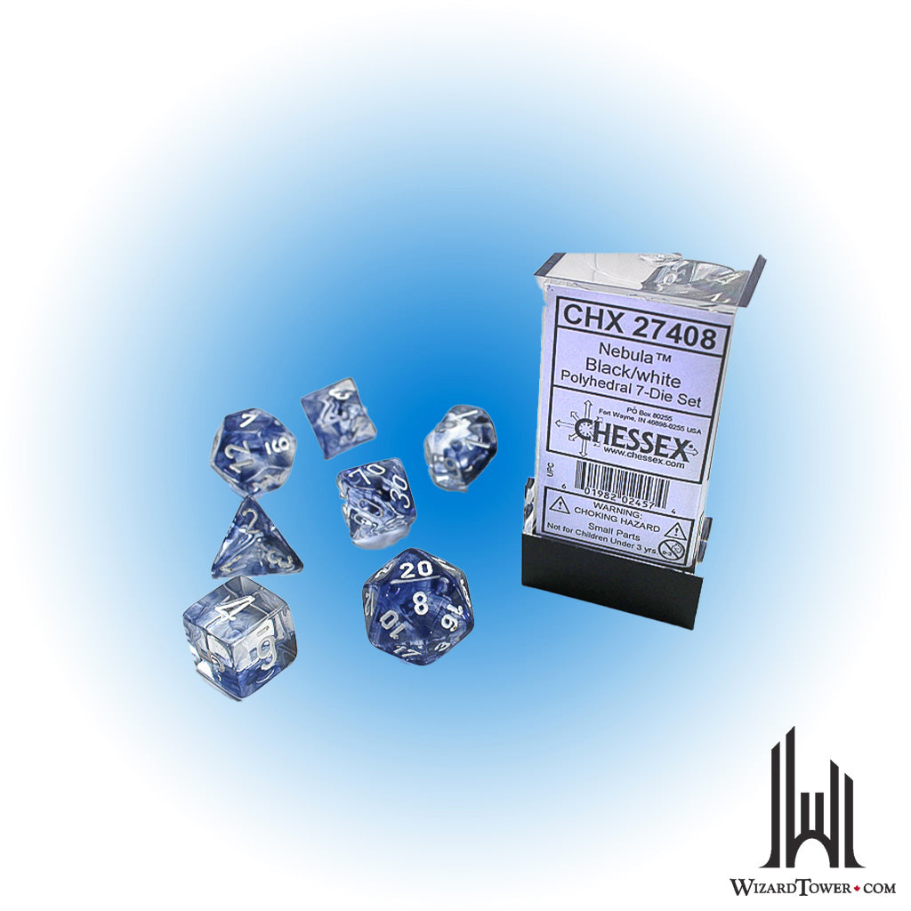Dice Set - Nebula Black / White 7ct