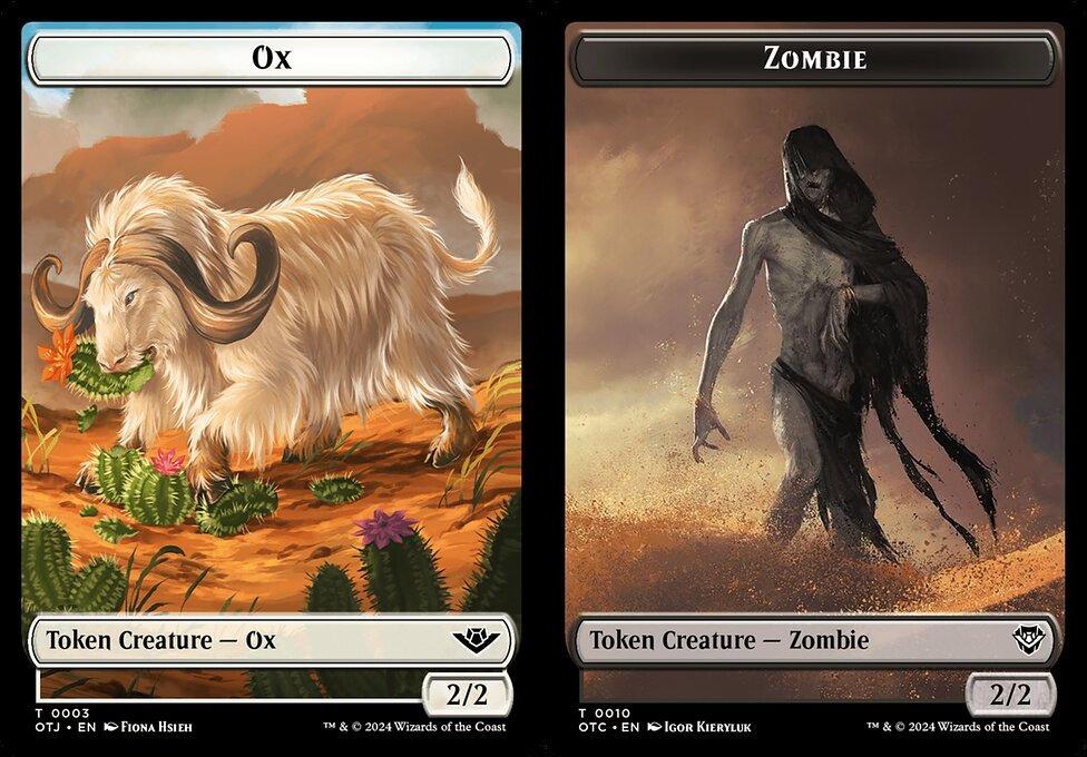 Ox (0003) // Zombie (0010) Double-Sided Token