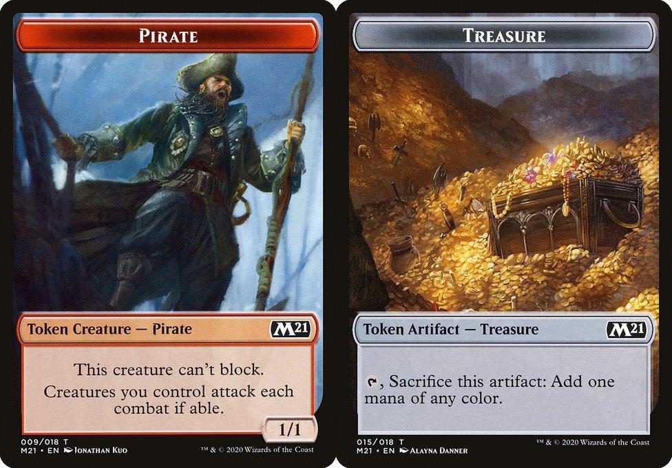 Pirate (009) // Treasure (015) Double-Sided Token - Foil