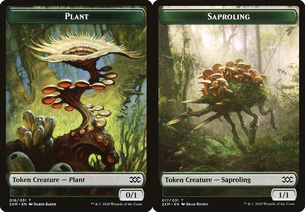 Plant (016) // Saproling (017) Double-Sided Token - Foil
