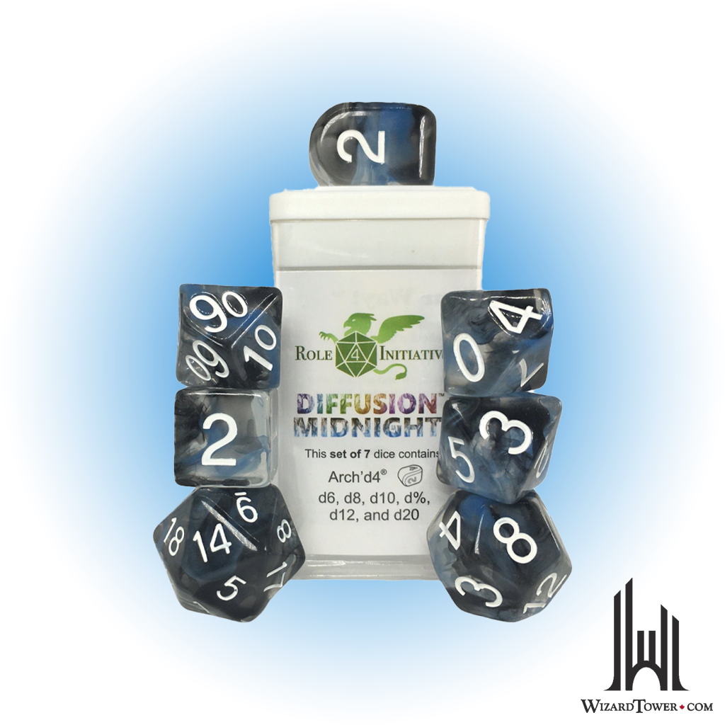 Dice Set - Diffusion Midnight 7ct