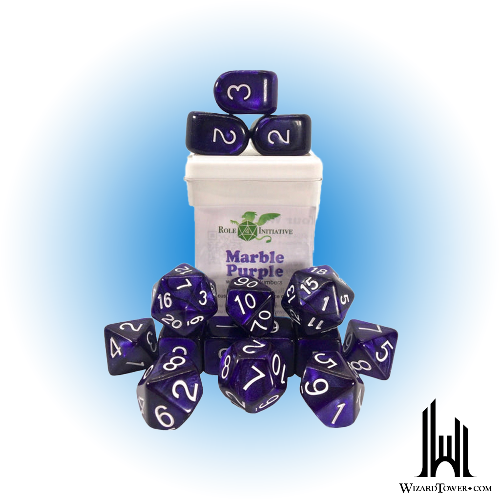Dice Set - Marble Purple 15ct