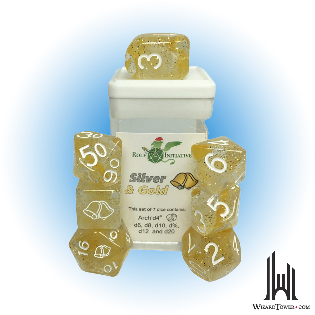 Dice Set - Holi-Dice Silver / Gold 7ct