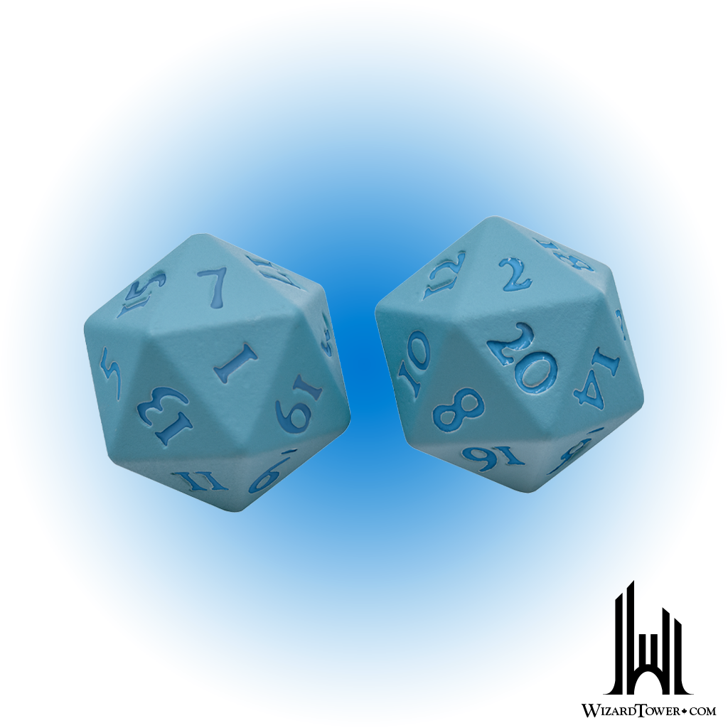 Dice Set - Heavy Metal Vivid Light Blue d20 2ct