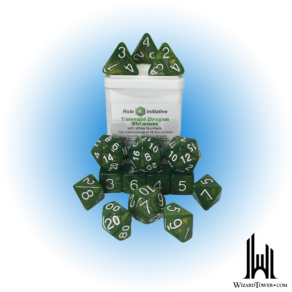 Dice Set - Emerald Dragon Shimmer 15ct