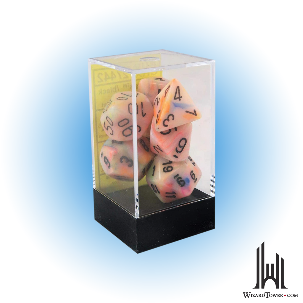 Dice Set - Festive Circus / Black Mini 7ct