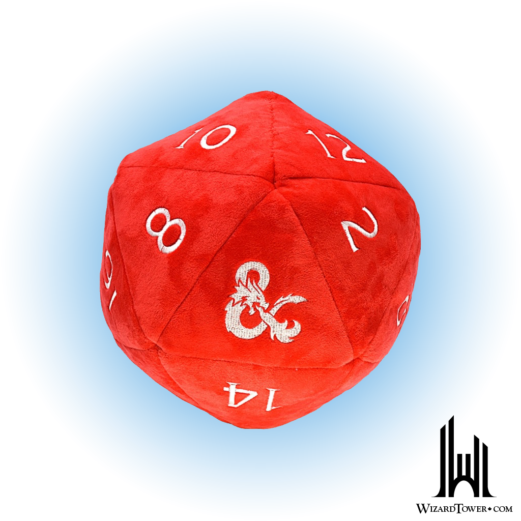 Dice Bag - DnD Red / White D20 10"