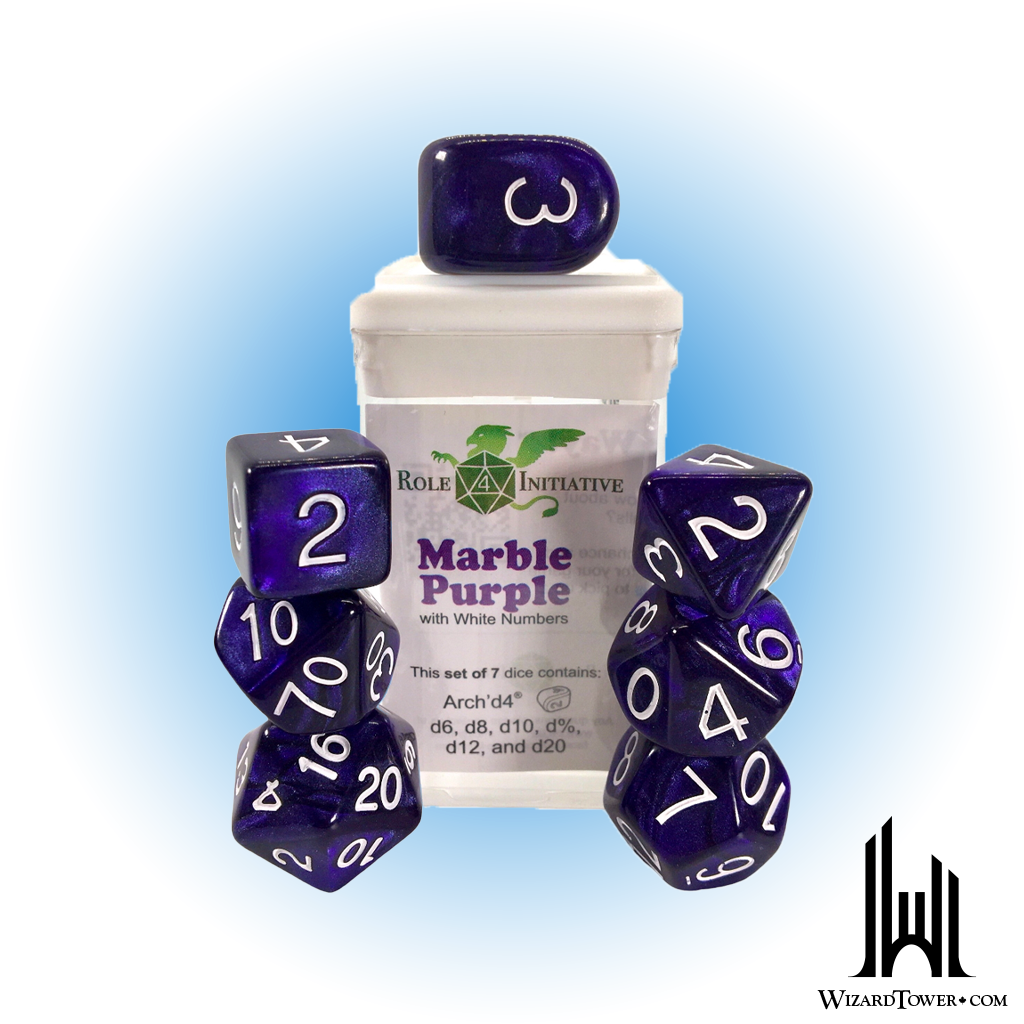 Dice Set - Marble Purple 7ct