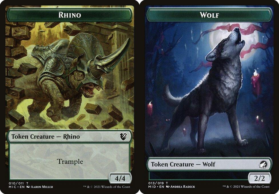 Rhino (010) // Wolf (013) Double-Sided Token