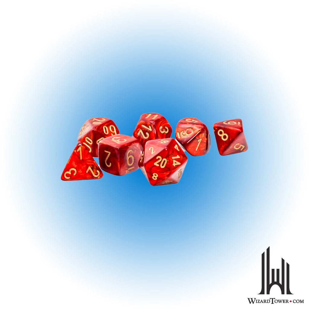 Dice Set - Scarab Scarlet / Gold Mega 7ct