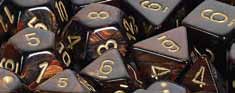 Dice Set - Scarab Blue Blood / Gold 7ct