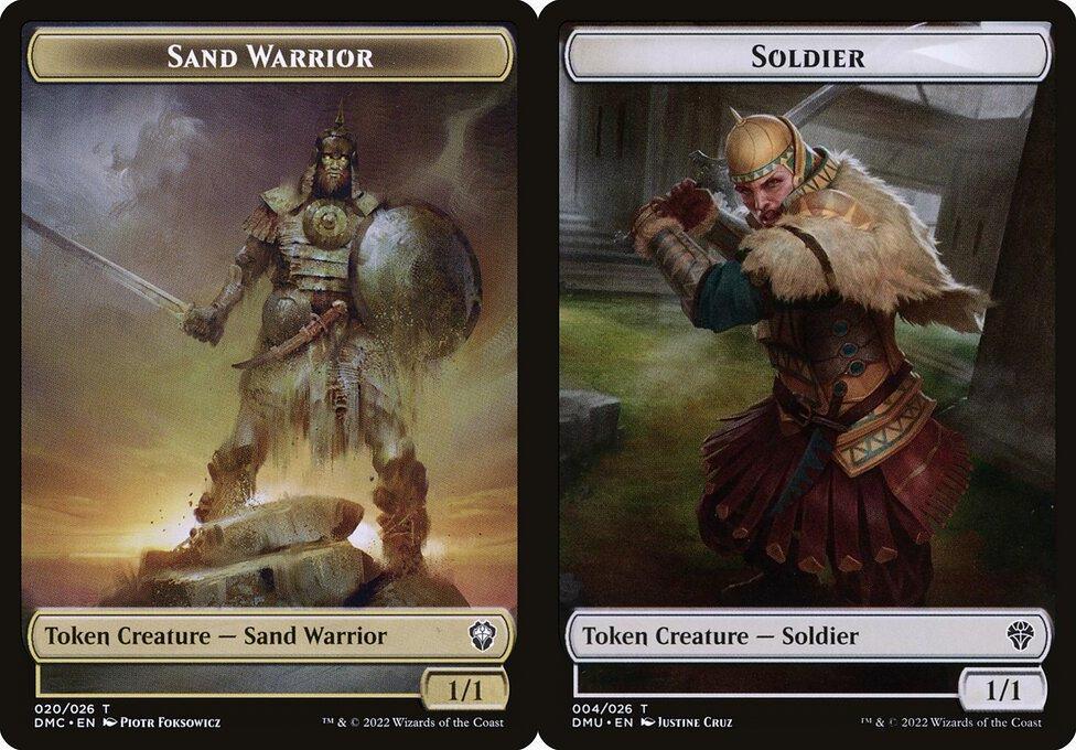 Sand Warrior (020) // Soldier (004) Double-Sided Token - Foil
