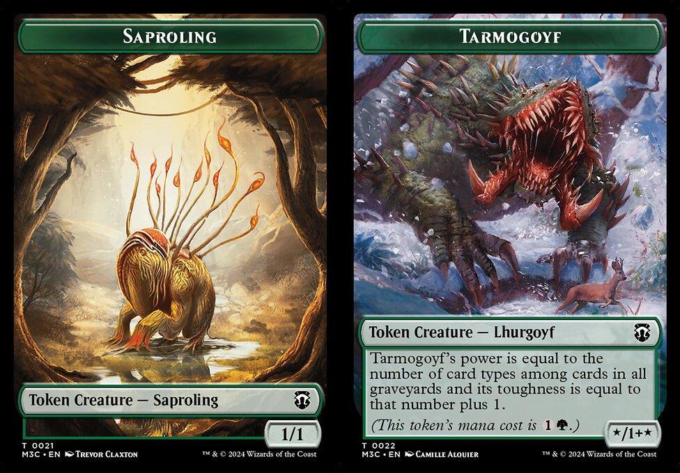 Saproling (0021) // Tarmogoyf (0022) Double-Sided Token