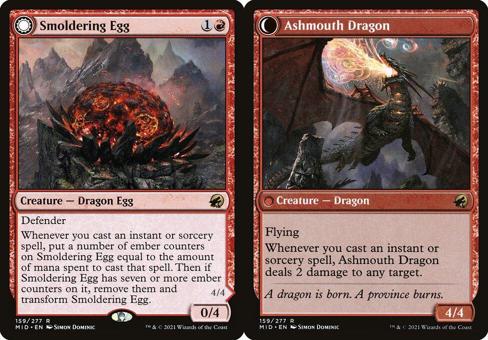 Smoldering Egg // Ashmouth Dragon - Foil
