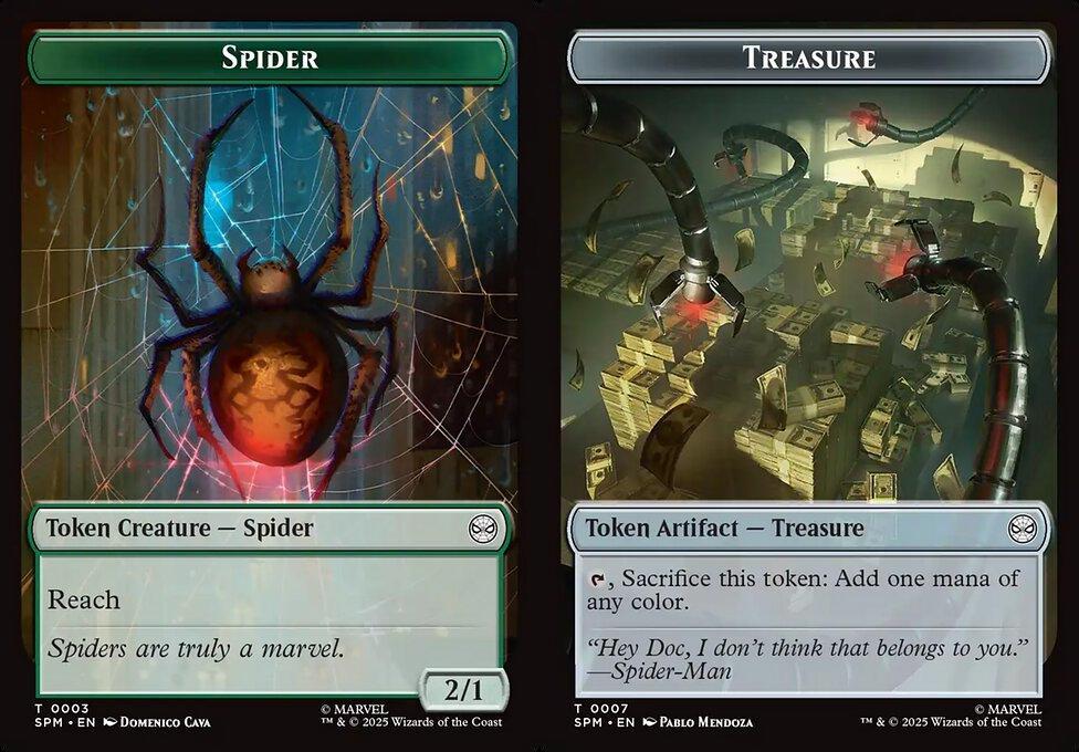 Spider (0003) // Treasure (0007) Double-Sided Token - Foil