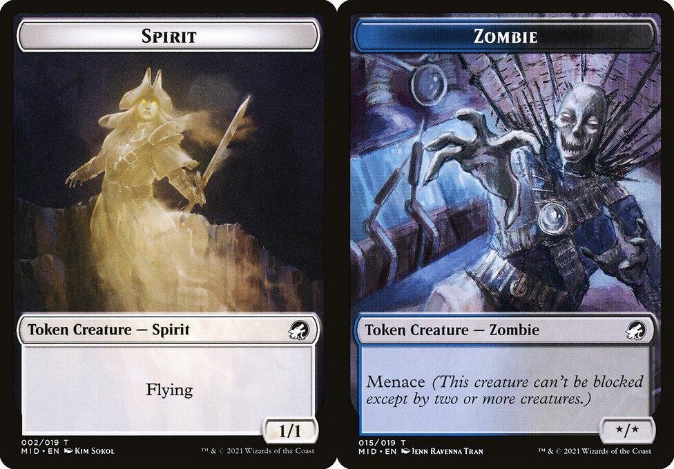 Spirit (002) // Zombie (015) Double-Sided Token - Foil