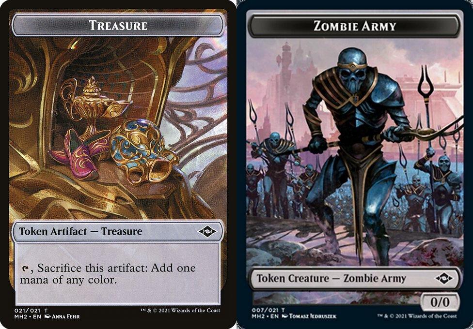 Treasure (021) // Zombie Army (007) Double-Sided Token - Foil