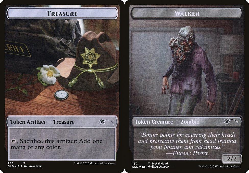 Treasure (153) // Walker (152) Double-Sided Token - Foil