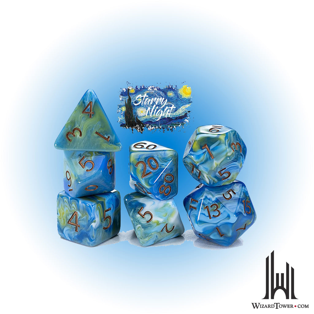 Dice Set - Van Gogh Starry Night 7ct