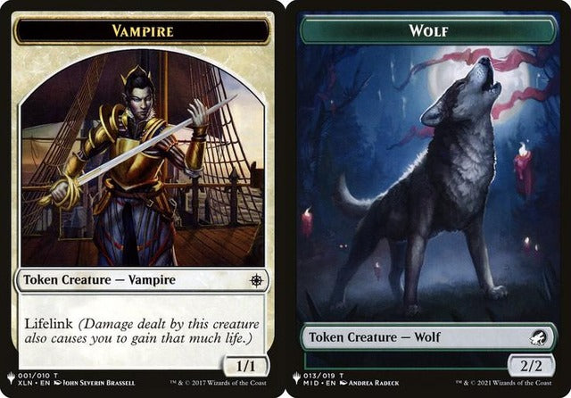 Vampire (001) // Wolf (013) Double-Sided Token (PLST)