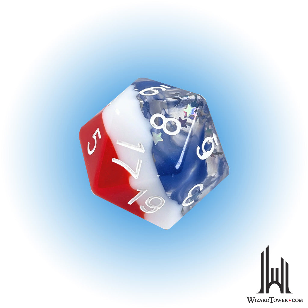 Individual Dice - Stars & Stripes 30mm d20