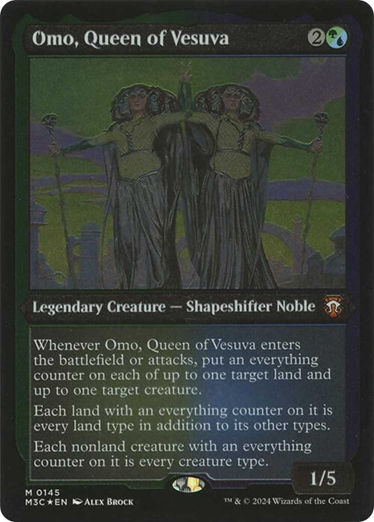 Omo, Queen of Vesuva (0145) (Display Commander) (Thick Stock) - Foil Etched