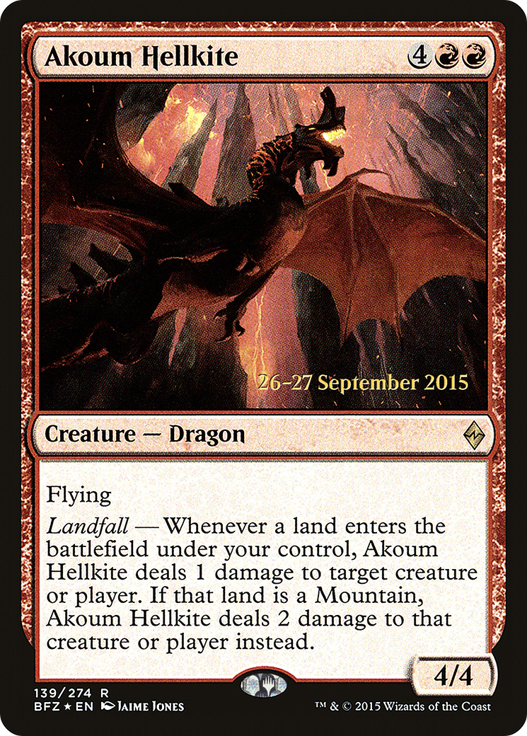 Akoum Hellkite (139) (Prerelease) - Foil