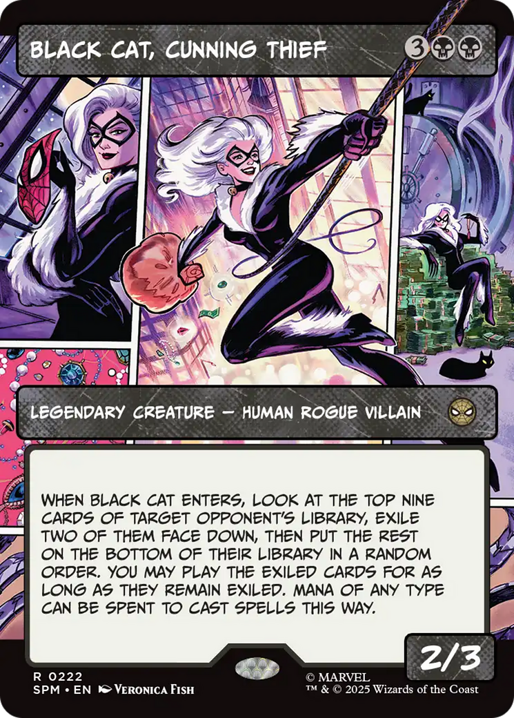 Black Cat, Cunning Thief (0222) (Borderless) - Foil