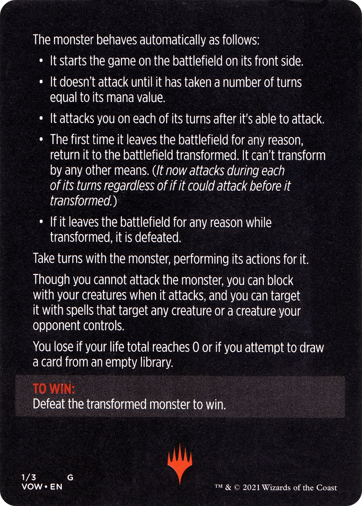 Magic Minigame: Monster of The Week (MVOW)