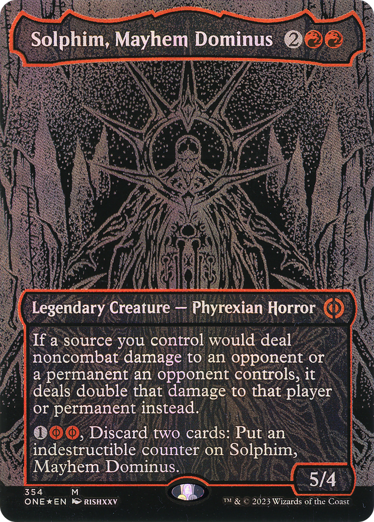 Solphim, Mayhem Dominus (354) (Borderless) - Oil Slick Raised Foil