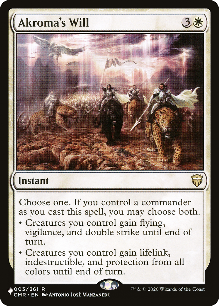Akroma's Will (CMR-3) (PLST)