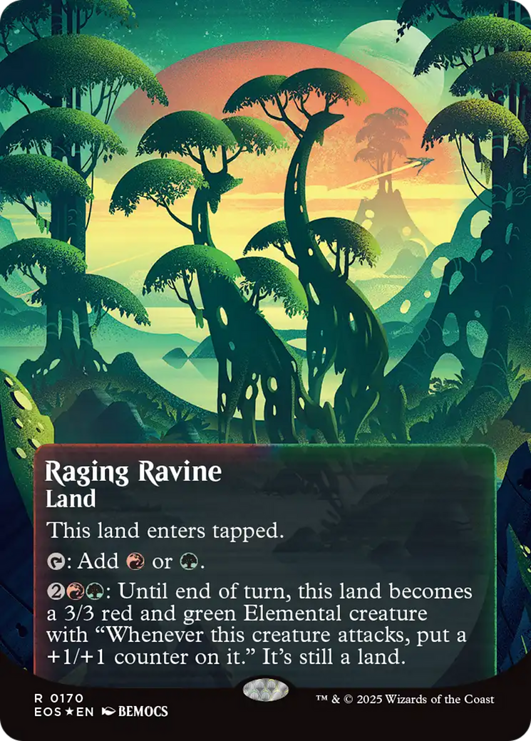 Raging Ravine (0170) (Borderless) - Galaxy Foil