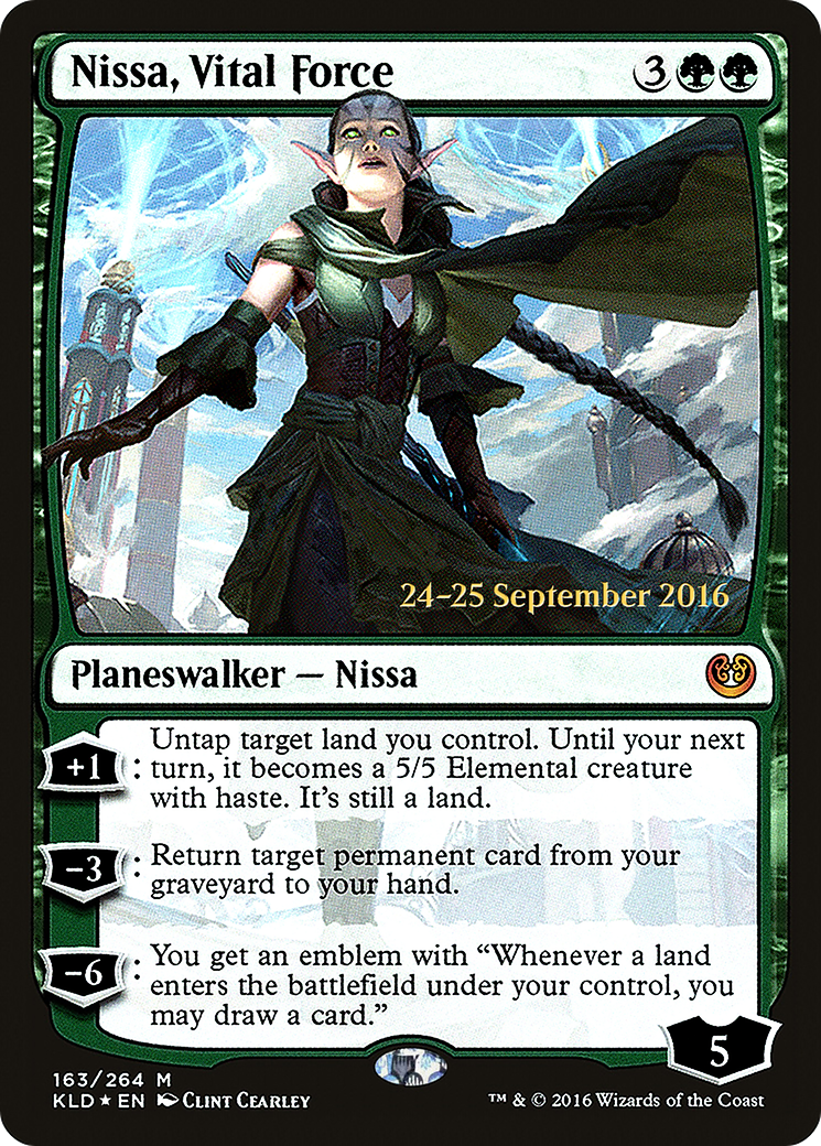 Nissa, Vital Force (163) (Prerelease) - Foil
