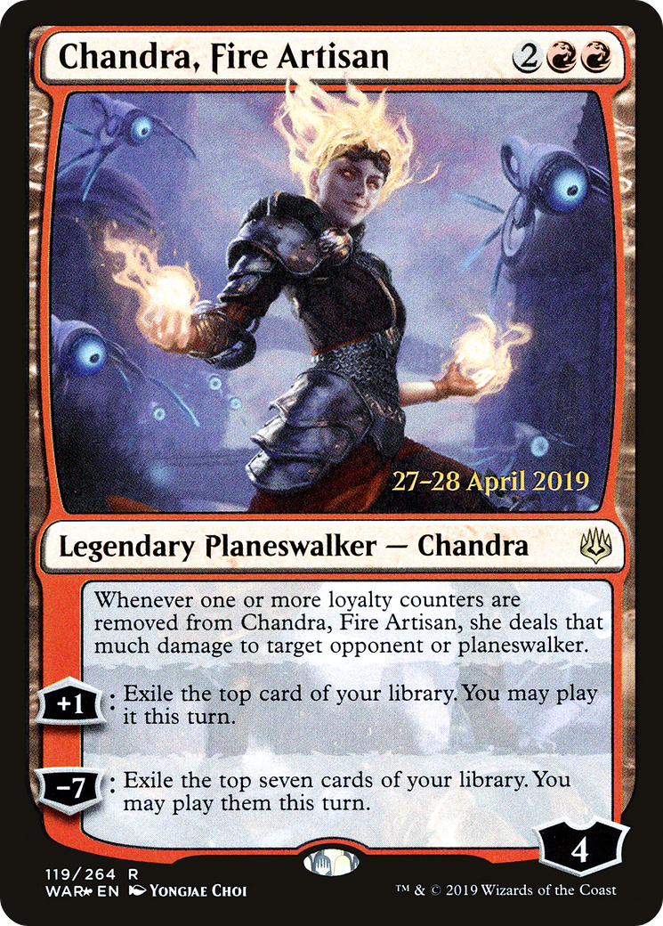 Chandra, Fire Artisan (119) (Prerelease) - Foil